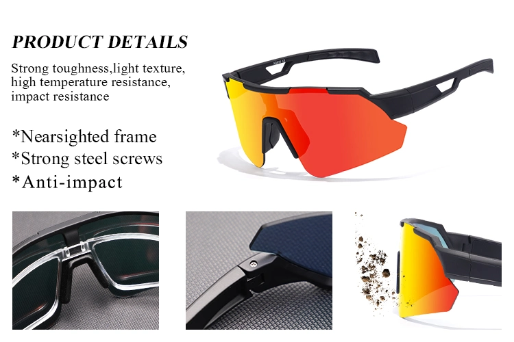 New Design Half Frame 100% UV Protection Mirror Lens Sports Eyewear