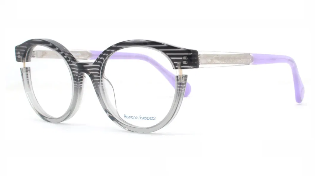 Fancy Fashion Combinated Acetate with Metal Foil Decorate Frames